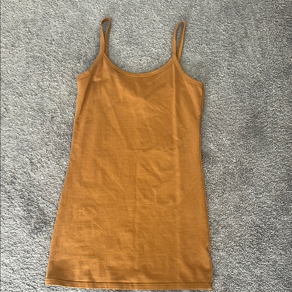 Mustard Gold Scoop Neck Sleeveless Camisole size small extra long